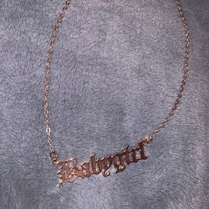 Rose gold “babygirl” necklace
